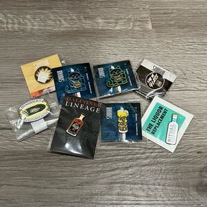 Bar Ephemera Enamel Pin Bundle | Liquor Brand Promo Pins